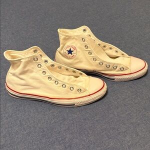 Off White High Top Converse! Size 10 Men’s 12 Women’s - laces ordered